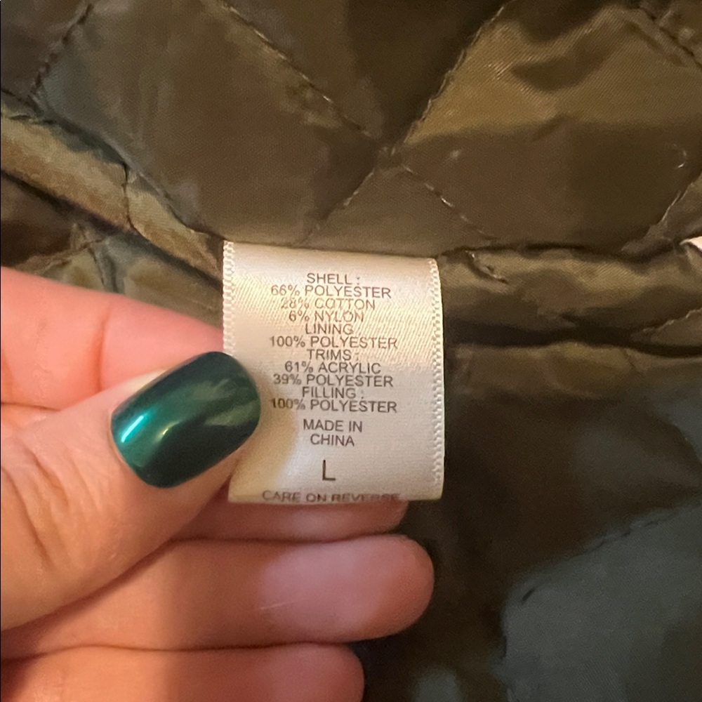 New York and Company olive green hooded jacket size large - Picture 9 of 10